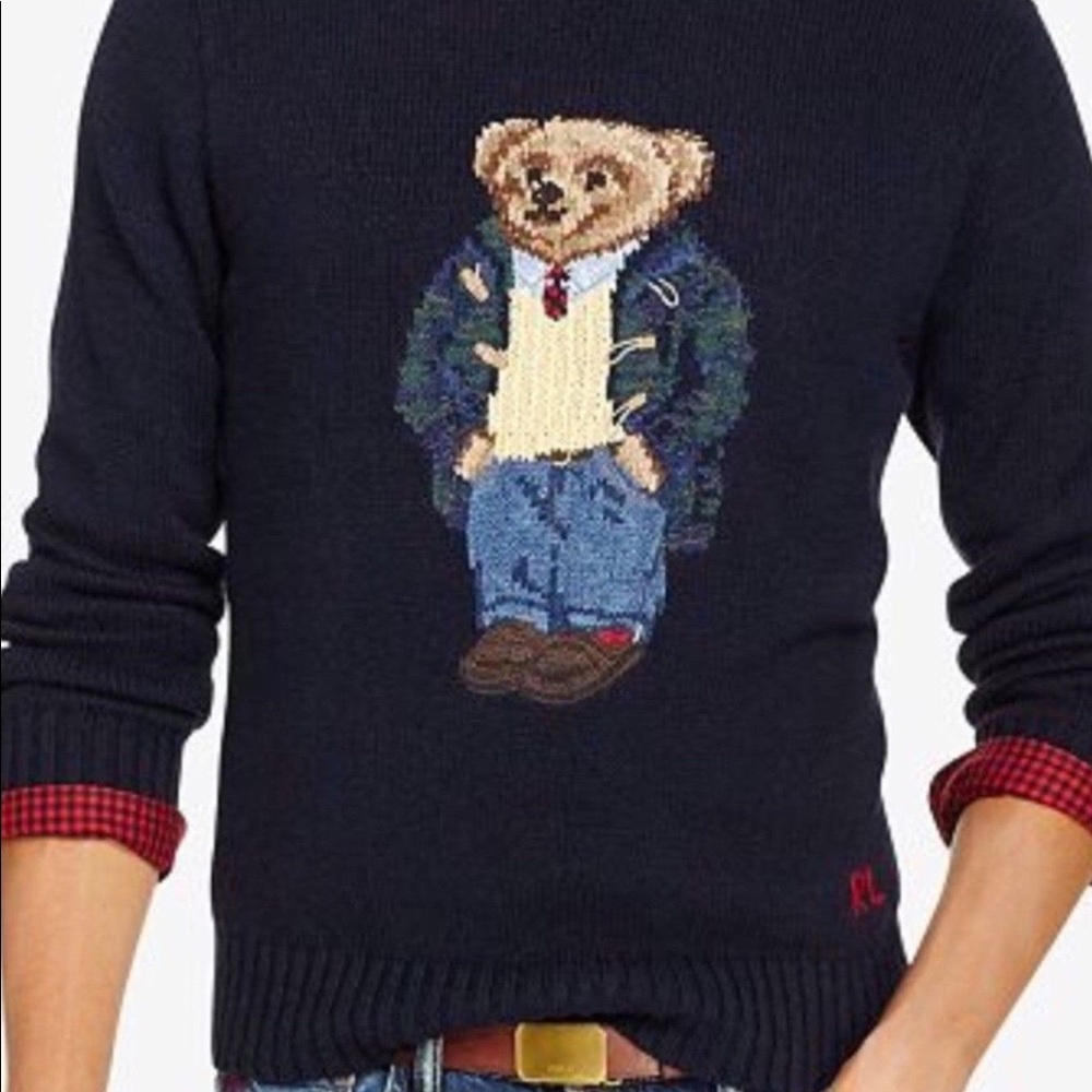 RALPH LAUREN PREPPY POLO BEAR SWEATER BIG & TALL